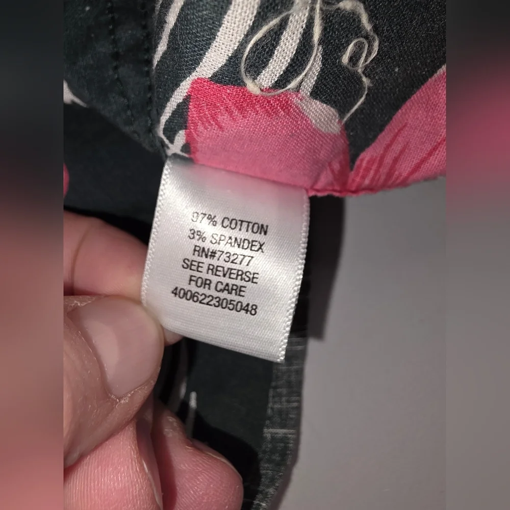 Sonoma Floral Print Button Down Shirt Size Large Modern Fit Flexwear E-2867 - Picture 6 of 8